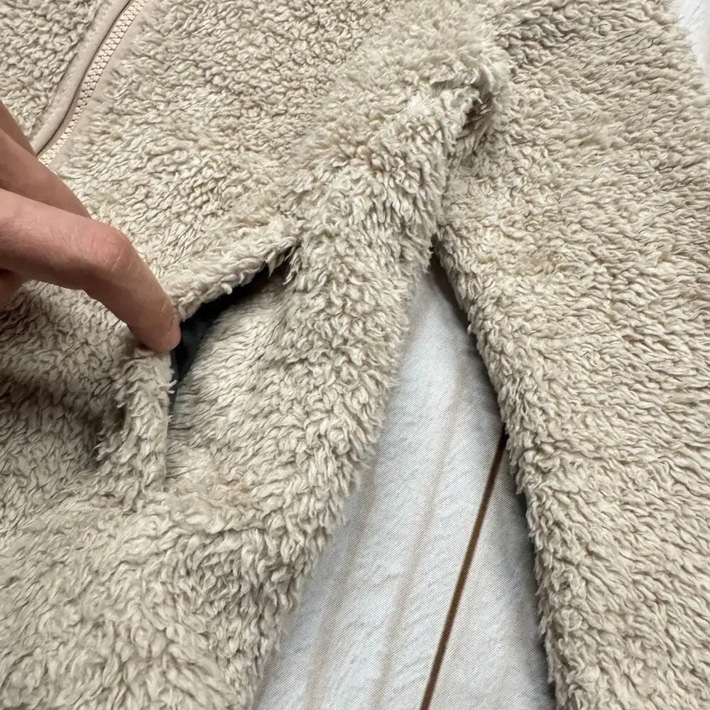 Patagonia Los Gatos Hoody Girls XS 5-6 Sherpa Pile Fleece Jacket Shroom Taupe